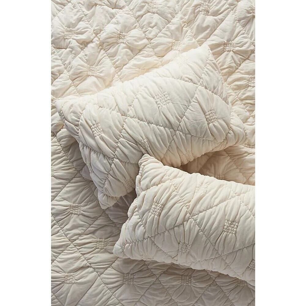 Anthropologie Textured Landry Sheets King Size Set of 2 Cream